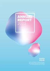 Wall Mural - Annual minimalistic cyan pink report cover template