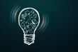 © velishchuk - idea and eduction concept. Light bulb with hand drawn school doodle icons and light effects. Studying, knowledge, learning idea. Cpy space.