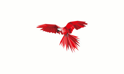 Wall Mural - polygon red bird