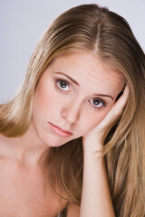 Wall Mural - Portrait of blond woman with long hair