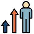 manpower development outline filled color icon