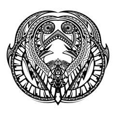 Polynesian maori ethnic circle tattoo