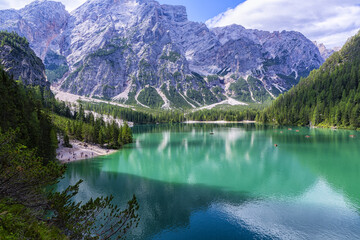Naklejka na meble Lago di Braies, beautiful lake in the Dolomites