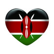 Kenya flag icon isolated on white background. Kenya flag. Flag icon glossy.