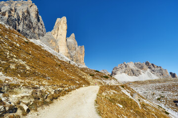 landscape at Tre Cime di Lavaredo in the Italian Alps