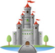 Medieval castle clipart design illustration
