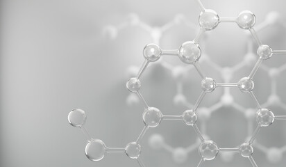 Molecule background, concept skin care cosmetics solution. 3d rendering.