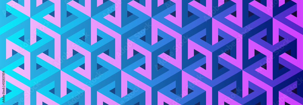 Vector de Stock Seamless vector 3D pattern with cubes. Optical ...