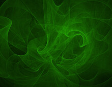 Fractal Image With Green Veil