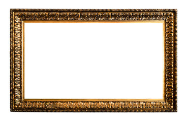 Wall Mural - horizontal old dark gold wide picture frame cutout