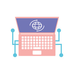 Wall Mural - laptop network world