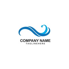 Sticker - water wave logo