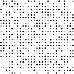 black polka dots random pattern background. abstract halftone. vector illustration.