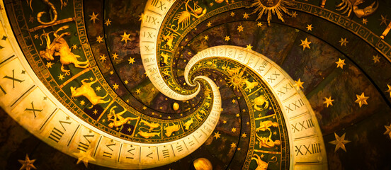 Astrology and alchemy sign background illustration