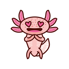 Poster - lovely cartoon axolotl