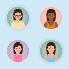 Sticker - set of women avatar