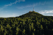 The summit of Jested mountain above city of Liberec, Czech republic. Jested, Jizerske mountains, Czechia.