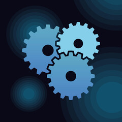 Wall Mural - gear wheels on blur background