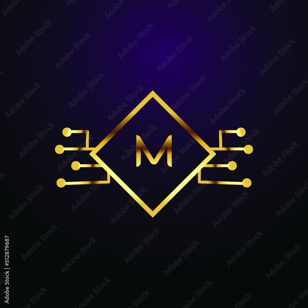 Premium luxury Vector elegant gold and font Letter M Template for ...