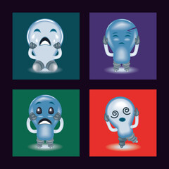 Sticker - icons cute light bulb character