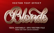 3D Blonde Hair Color Text Effect Logo Template