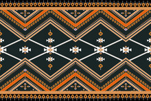 White Flowers In A Large Square Decorate The Border With A Bouquet Of Orange Flowers. And Decorated With Orange Border Dimensional Pattern On Black Background Decorate The Border .