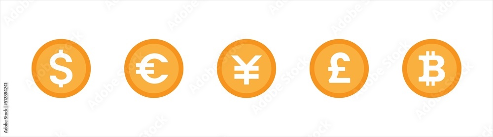 Currency icon. virtual currency for payment and transactions sign. currency exchange flat icon symbol for apps and websites