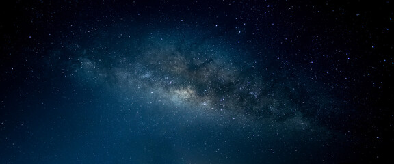 milky way on black blue night. tranquility concept.