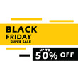 © Frank - Plantilla de diseño de venta de Black Friday. Publicidad de Black Friday, oferta especial y venta. Diseño de carteles, folletos y volantes. Hasta 50 % de descuento