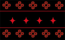 The Black Cloth Pattern Has Red And Black Stripes Similar To The Ancient Cloth Flower Pattern.
