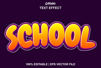 Wall Mural - orange school text effect for logo promotion and more.