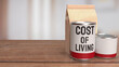 food product for cost of living concept 3d rendering