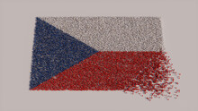 Czech Banner Background, With People Congregating To Form The Flag Of Czech Republic.