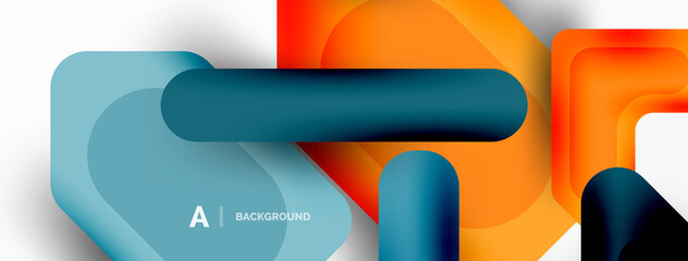 Colorful geometric shapes lines, squares and triangles. Abstract background for wallpaper, banner or landing page