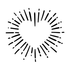 Wall Mural - sunburst, explosion effects, vintage doodle isolated on white background
