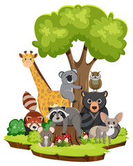 Sticker - Wild animals in cartoon style