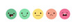 Feedback emoji modern icons. Vector minimal design. Terrible, bad, normal, good, Great Review. Positive and negative reactions.
