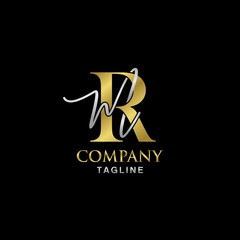 Luxury letter mr logo design