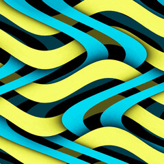 Wall Mural - Bright multicolor background. Blue red wavy pattern.	

