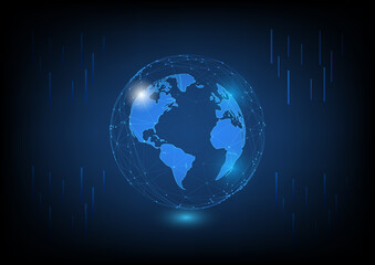 Wall Mural - global network connection. world map point and line composition concept of global business. vector i