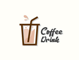 Wall Mural - Coffee drink logo design