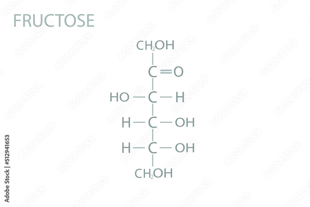 Fructose molecular skeletal chemical formula.	
