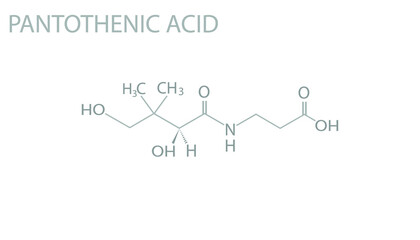 Wall Mural - Pantothenic acid molecular skeletal chemical formula.	
