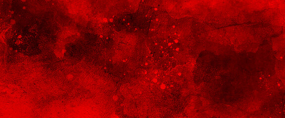 Wall Mural - red watercolor ombre leaks and splashes texture on red watercolor paper background, watercolor dark 