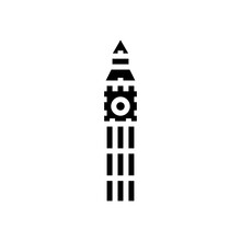 Big Ben Glyph Icon Vector. Big Ben Sign. Isolated Symbol Illustration
