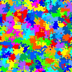 Canvas Print - Abstract seamless colorful background with mixed transparent tiles