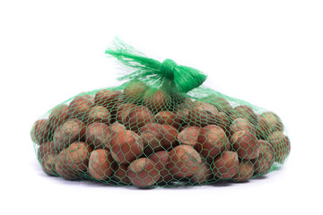 Poster - String bag with hazelnuts