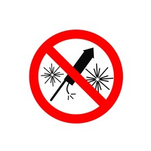 No Fireworks Sign, No Firecrackers Sign