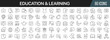 Education and learning line icons collection. Big UI icon set in a flat design. Thin outline icons pack. Vector illustration EPS10