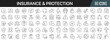 © stas111 - Insurance and protection line icons collection. Big UI icon set in a flat design. Thin outline icons pack. Vector illustration EPS10